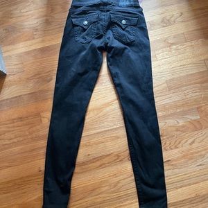 True Religion skinny jeans in black, size 26.